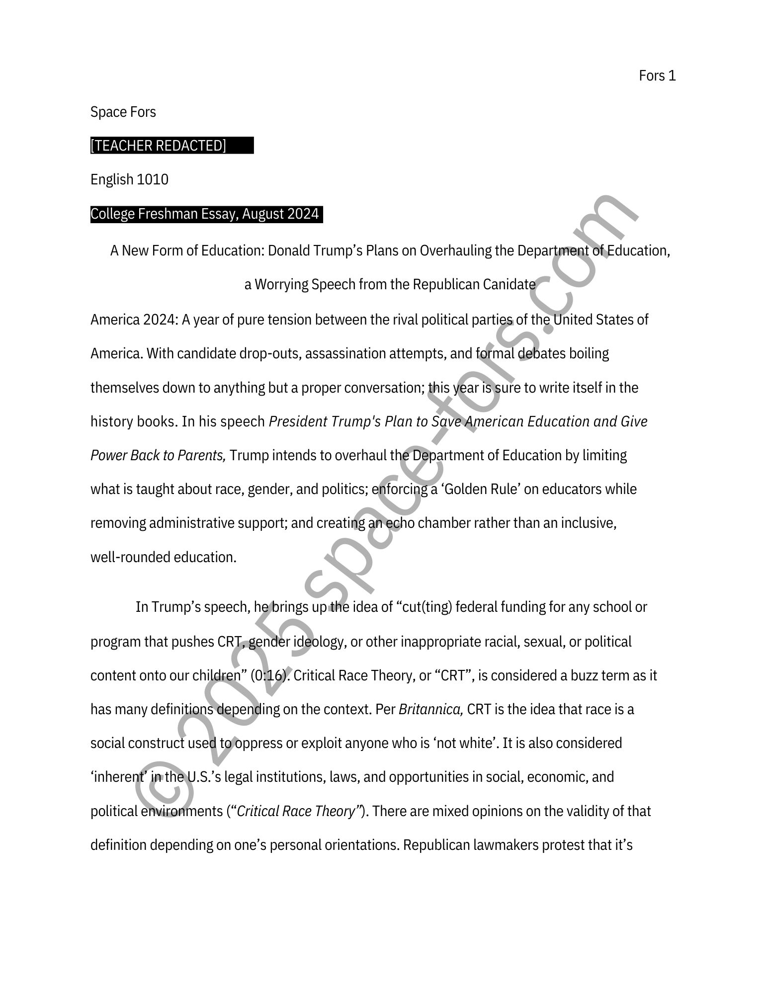 Essay 1 Cover